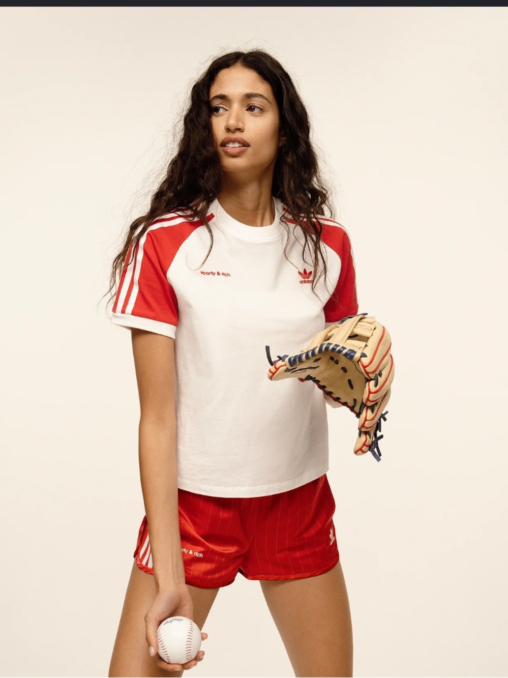 Sporty & Rich Adidas striped top small